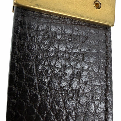 Gucci Double GG Reversible Leather Belt Black Brown Gold Buckle Size 120/ 48