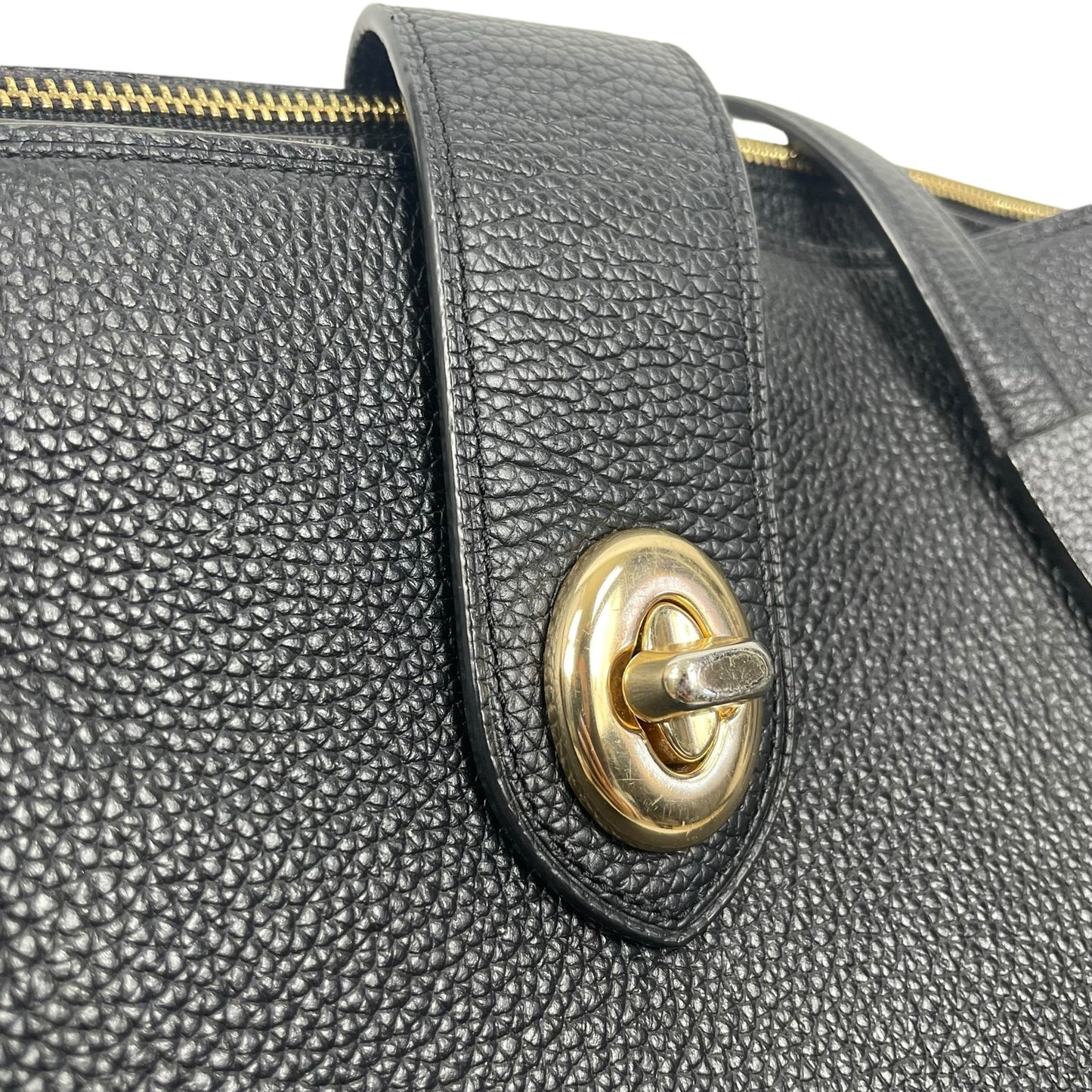 Vintage 70s Turnlock Flap Black Crossbody Bag