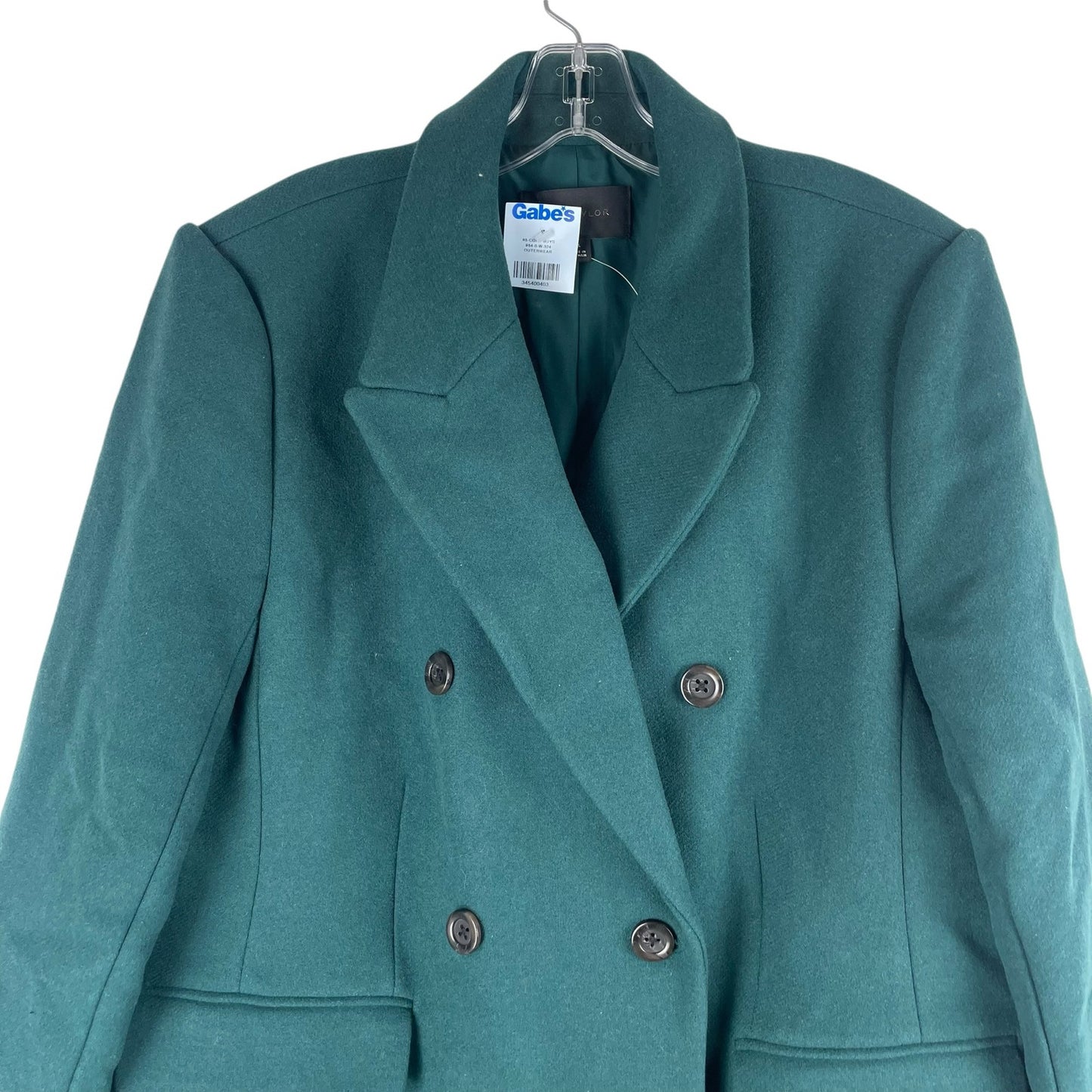 Ann Taylor LOFT Wool Blend Double Breasted Long Coat Green Size XL