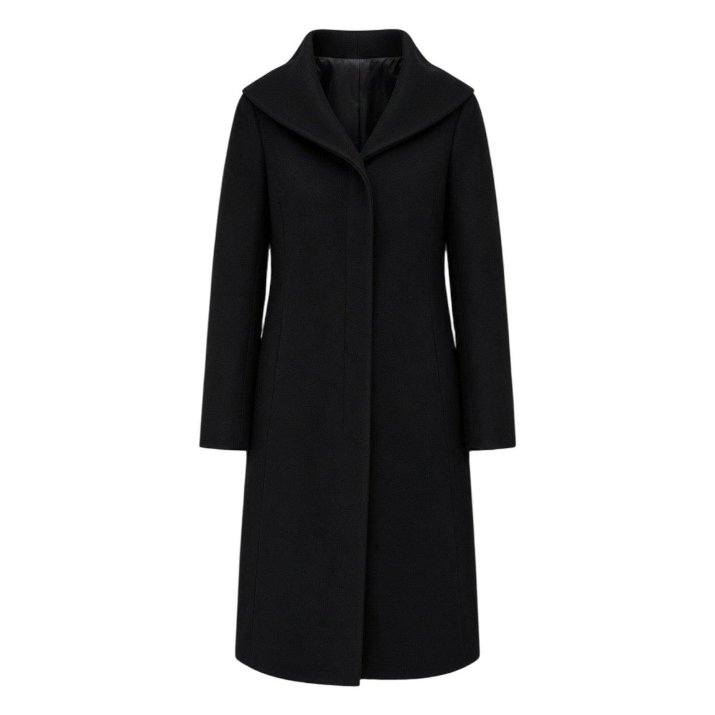 Cole Haan Single Breasted Wool Blend Long Coat Black Size 8
