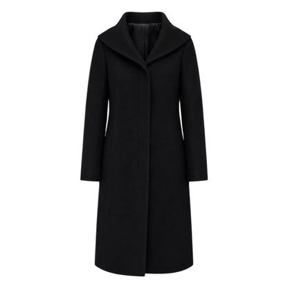 Cole Haan Single Breasted Wool Blend Long Coat Black Size 8