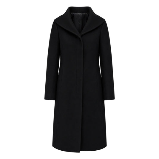 Cole Haan Single Breasted Wool Blend Long Coat Black Size 8