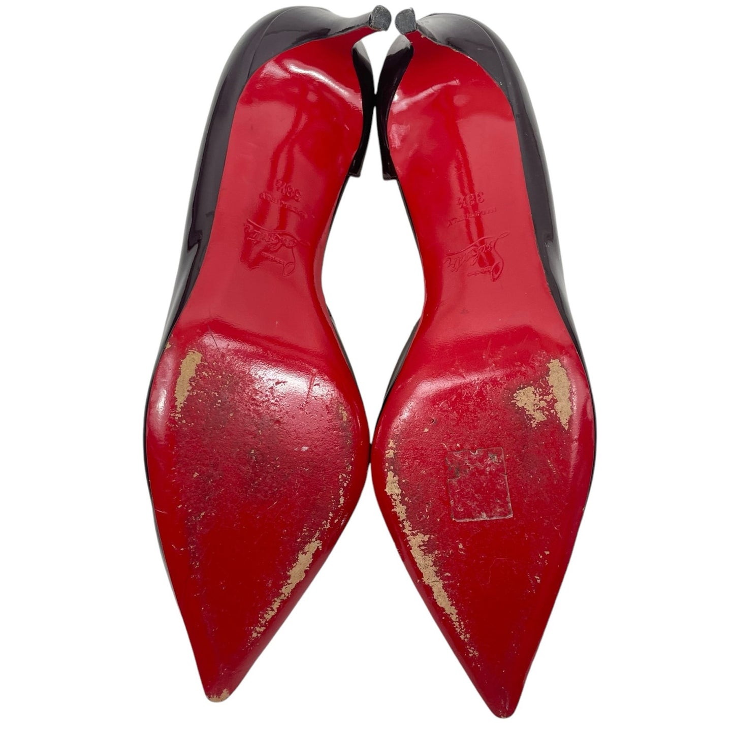 Christian Louboutin Iriza 70mm Half d'Orsay Pumps Dark Red Size 38.5