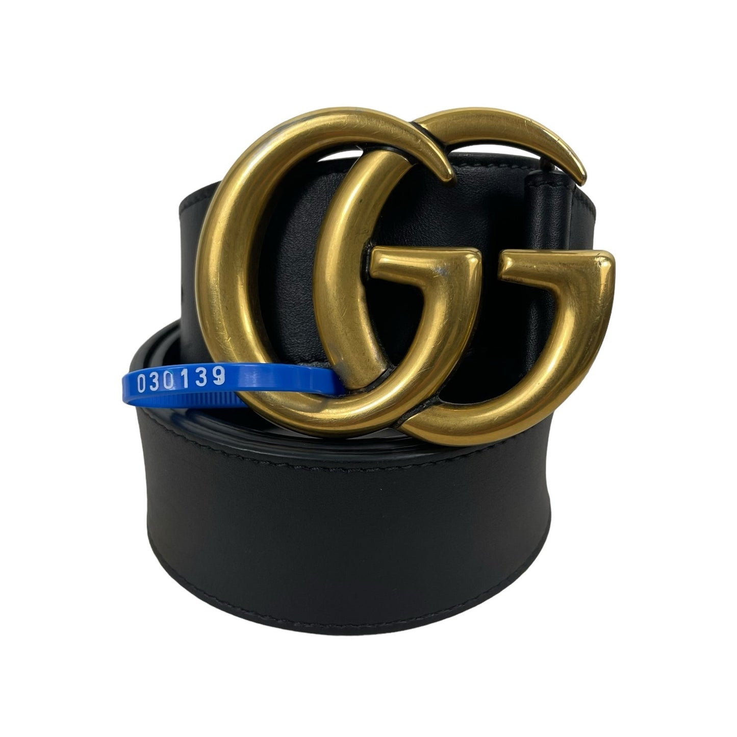 Gucci GG Marmot 2015 Re Edition Wide Belt Gold Buckle Black Men Size 80/32