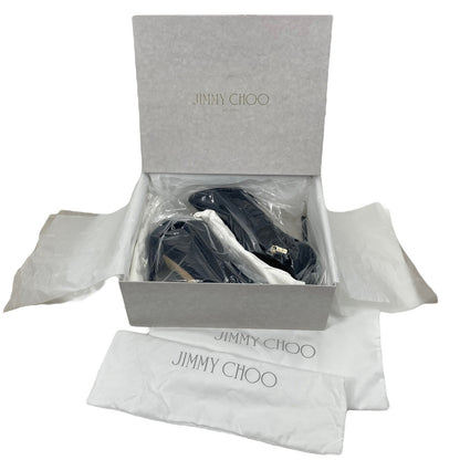 Jimmy Choo Ren 100 Pointed Toe Suede Ankle Boots Black Size 39
