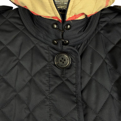 Burberry Ashurst Diamond Quilted Jacket Check Lining Dark Blue Size XS