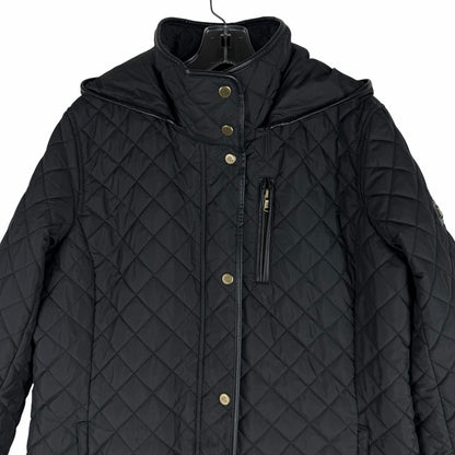 Lauren Ralph Lauren Hooded Quilted Long Coat Black Size L