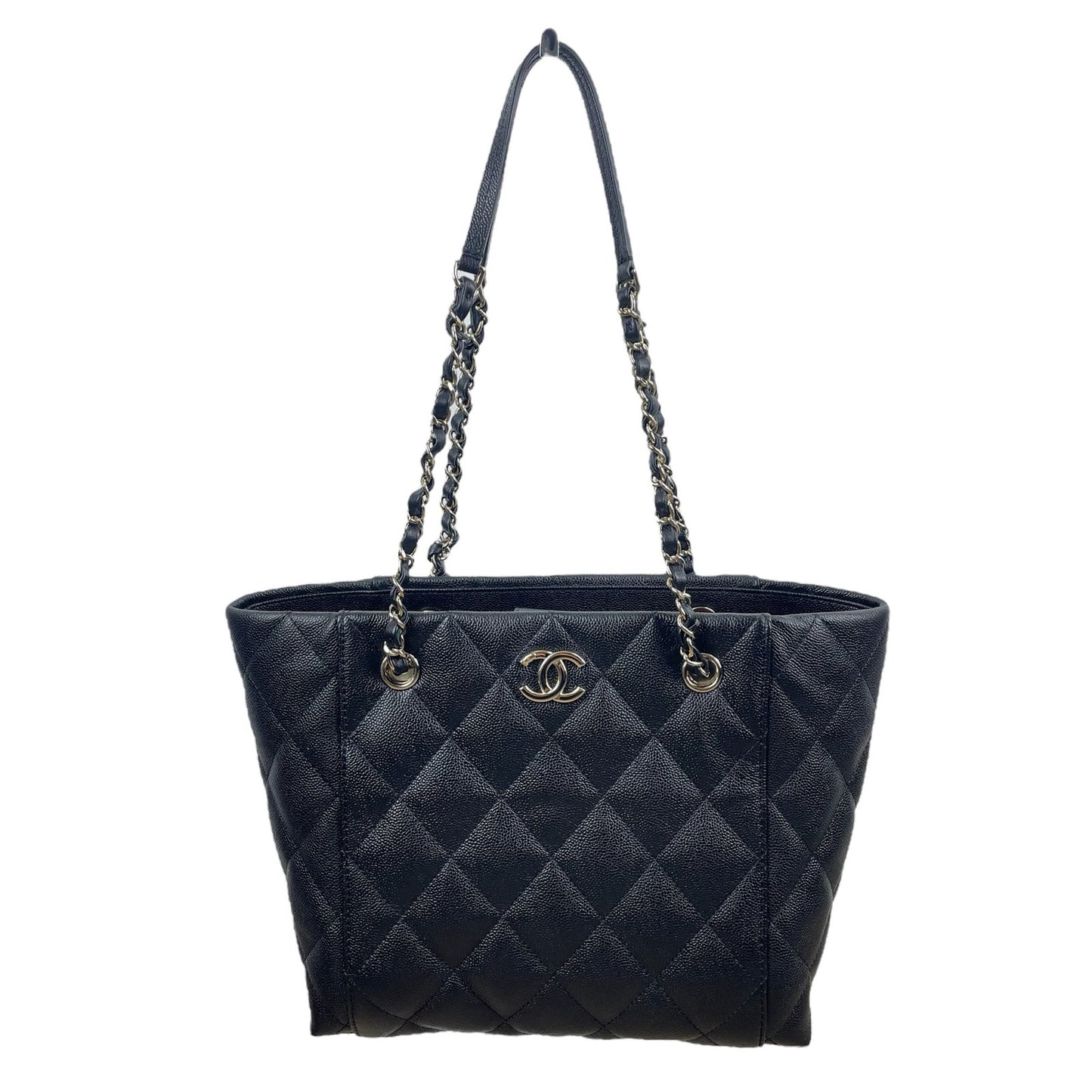 Chanel Quilted Caviar Leather Shoulder Bag Purse Pouch Black 2023