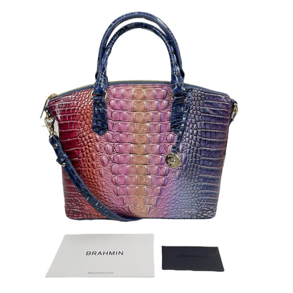 Brahmin Duxbury Satchel Bag Dreamer Ombre Melbourne Rainbow Leather