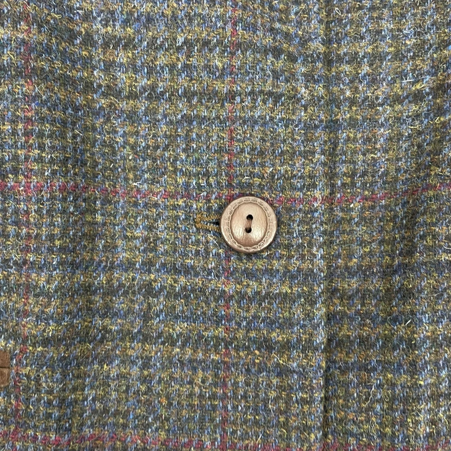 Express Suede Collar Wool Plaid Blazer Jacket Suede Gray Brown Size L