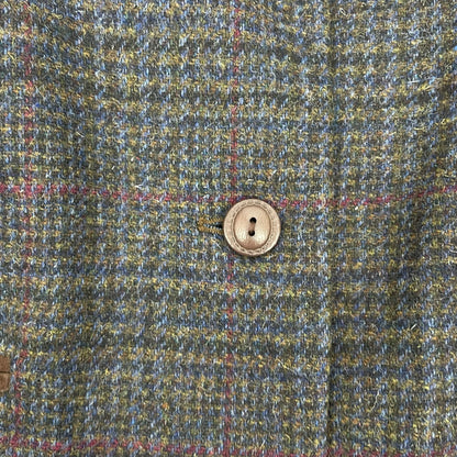 Express Suede Collar Wool Plaid Blazer Jacket Suede Gray Brown Size L