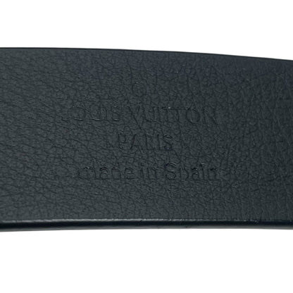 Louis Vuitton LV Initiale 20mm Leather Belt Black Gold Buckle Size 75/30