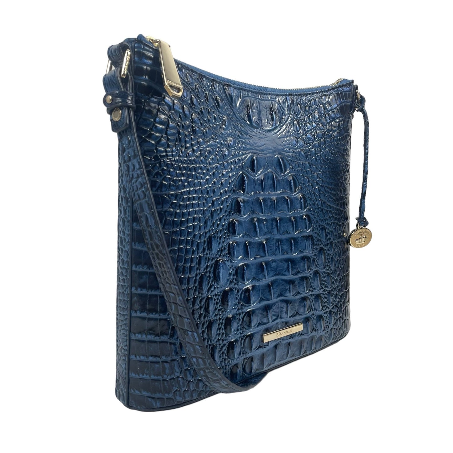 Brahmin Katie Leather Crossbody Bag Maritime Melbourne Croc Embossed