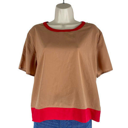 Walter Baker Leilani Short Sleeve Boxy Top Camel Red Size S