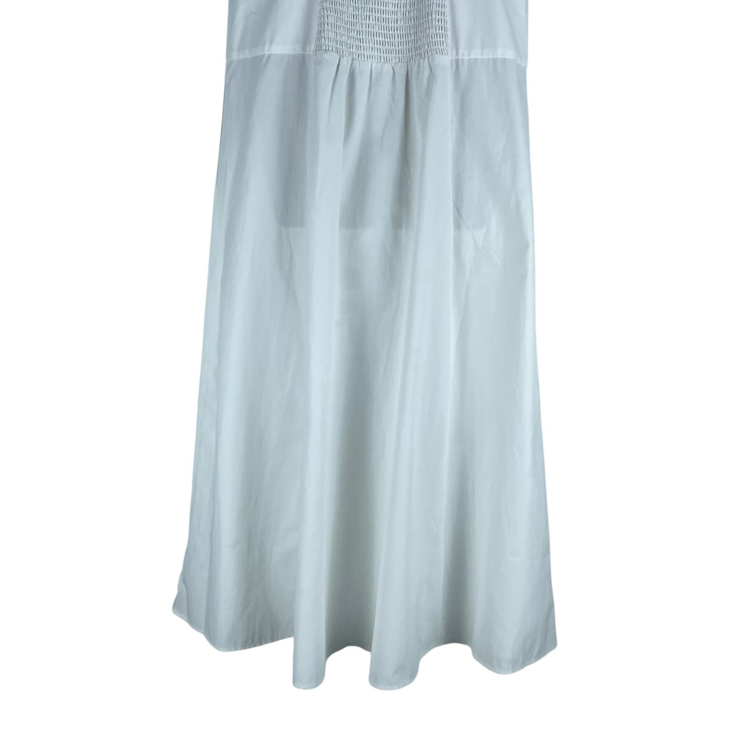 Brochu Walker The Aurora Ruffle Midi Dress Pockets Cotton White Size L