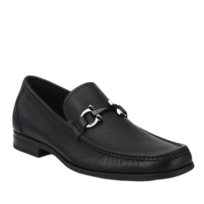 Salvatore Ferragamo Grandioso Gancini Leather Loafers Black Men Size 8.5EE