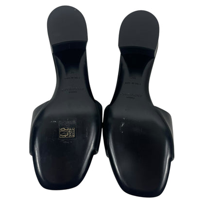Givenchy 4G Gold Logo Black Nappa Leather Mule Sandal Size 36