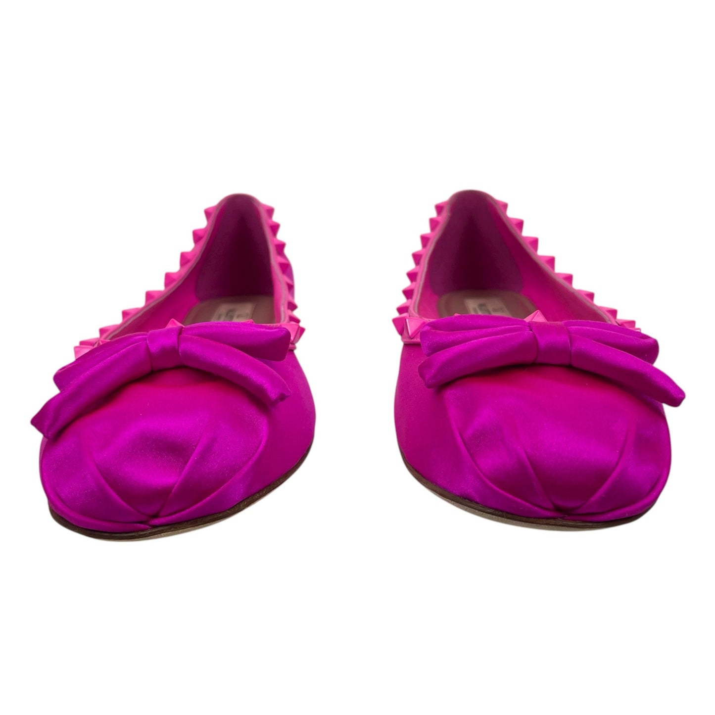 Valentino Garavani Rockstud Satin Ballet Flat Pink Size 41