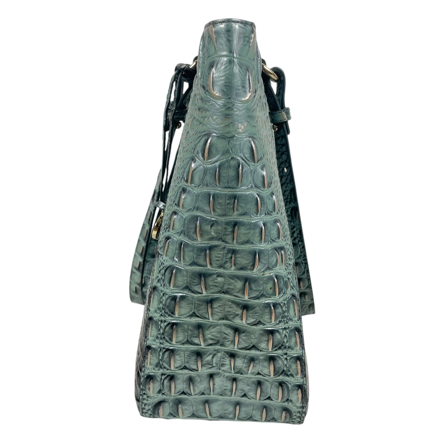 Brahmin Medium Irene Tote Bag Obsidian Melbourne Green Leather Croc Emboss