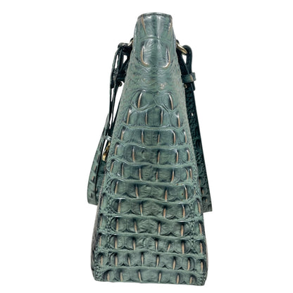 Brahmin Medium Irene Tote Bag Obsidian Melbourne Green Leather Croc Emboss