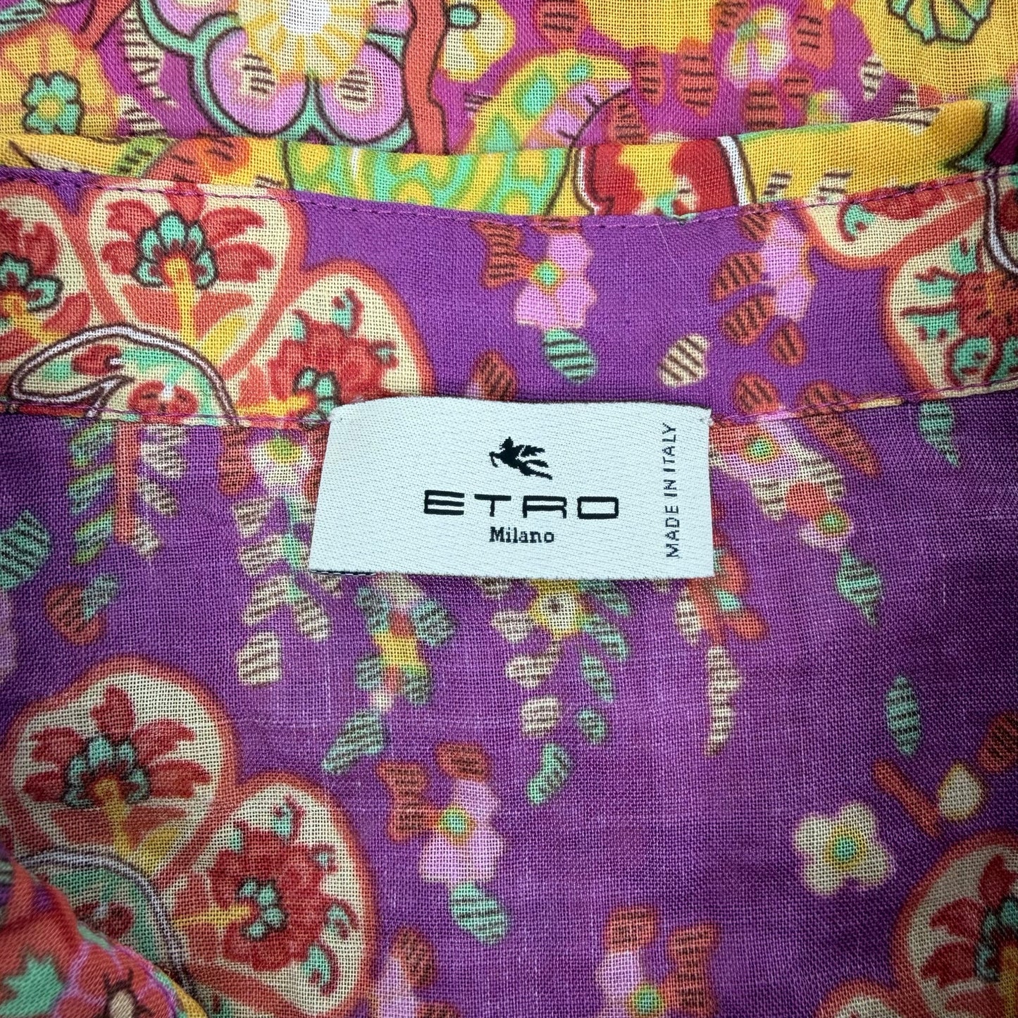 Etro Sardegna Printed Ramie Mini Shirt Dress Pink Size 38/ Size S