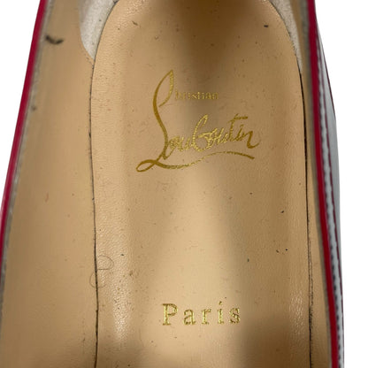Christian Louboutin Mocalaureat Leather Penny Loafer Black Red Size 36
