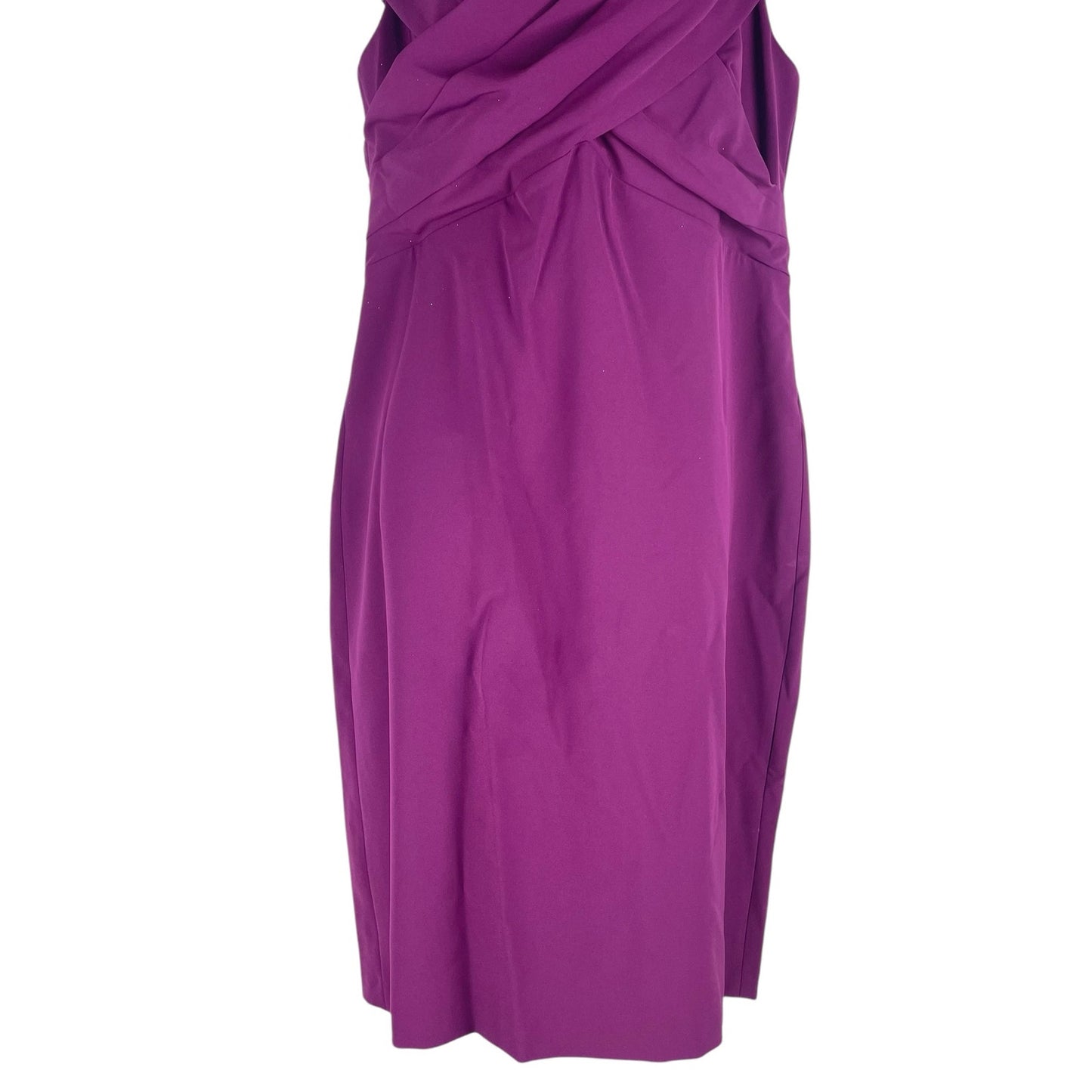 Lauren Ralph Lauren Crepe Off the Shoulder Cocktail Dress Plum Size 14