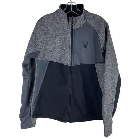 Spyder Heath Colorblock Zip Jacket Black Gray Size M