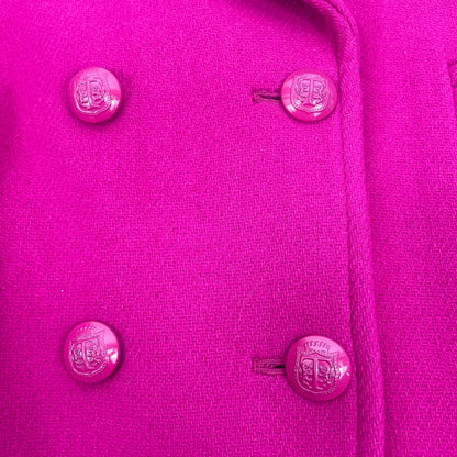 NEW Talbots Wool Blend Double Breasted Pea Coat Hot Pink Size 12