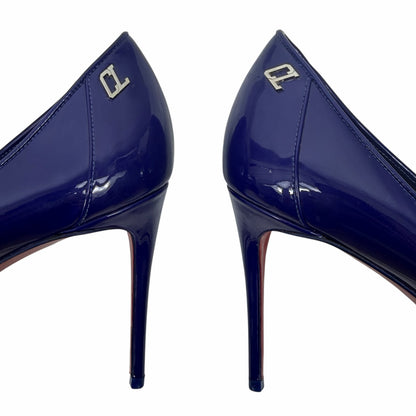 Christian Louboutin Sporty Kate 85 Patent Pump Galactiqueen Blue Size 42