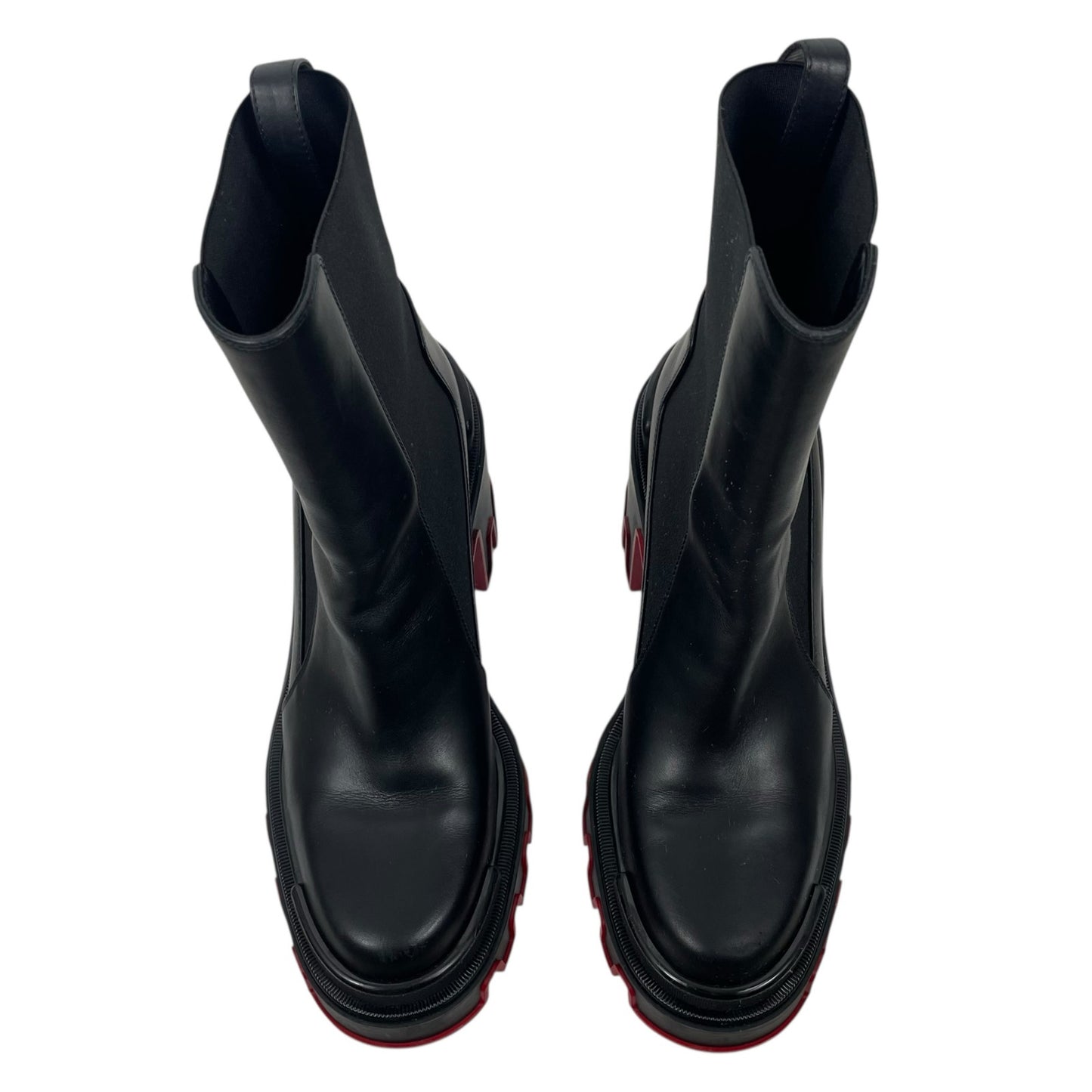 Christian Louboutin Marchacroche Duna 95 Low Boots Black Leather Size 39.5