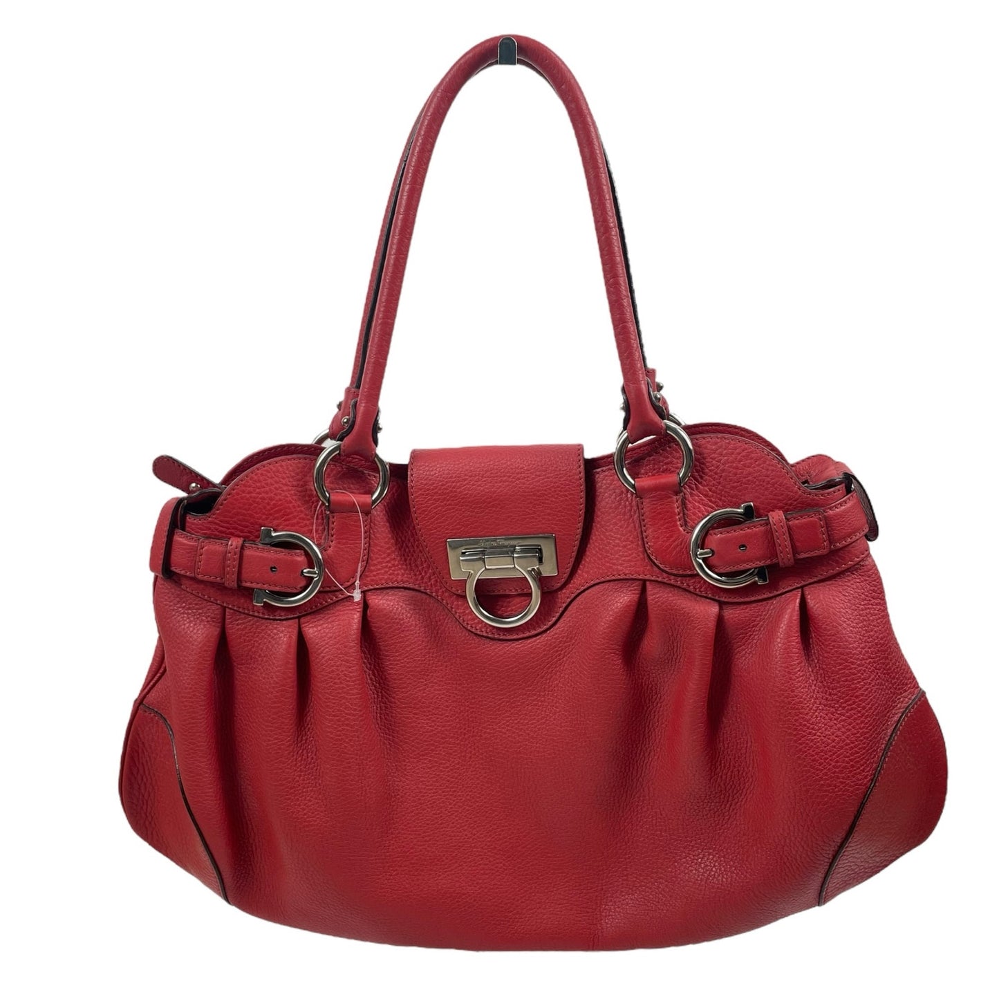 Salvatore Ferragamo Marisa Gancini Pebble Leather Bag Shoulder Bag Red