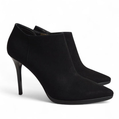 Jimmy Choo Ren 100 Pointed Toe Suede Ankle Boots Black Size 39