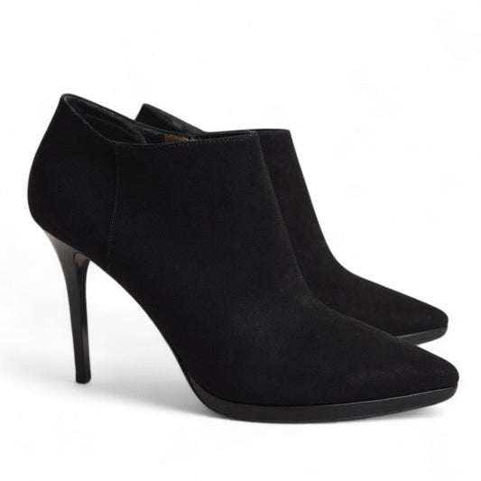 Jimmy Choo Ren 100 Pointed Toe Suede Ankle Boots Black Size 39