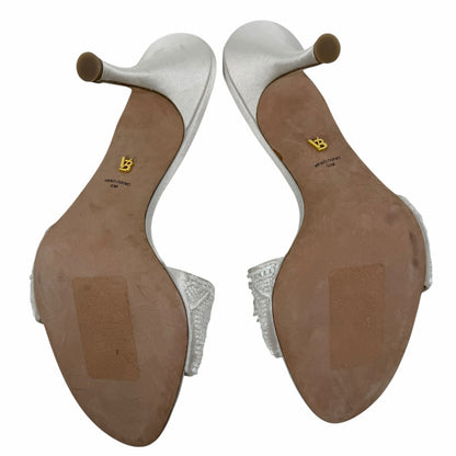 Veronica Beard Braxton Beaded Mule Sandal Coconut White Size 9M