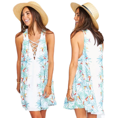 Show Me Your Mumu Daryn Palm Party Lace Up Mini Dress Size S