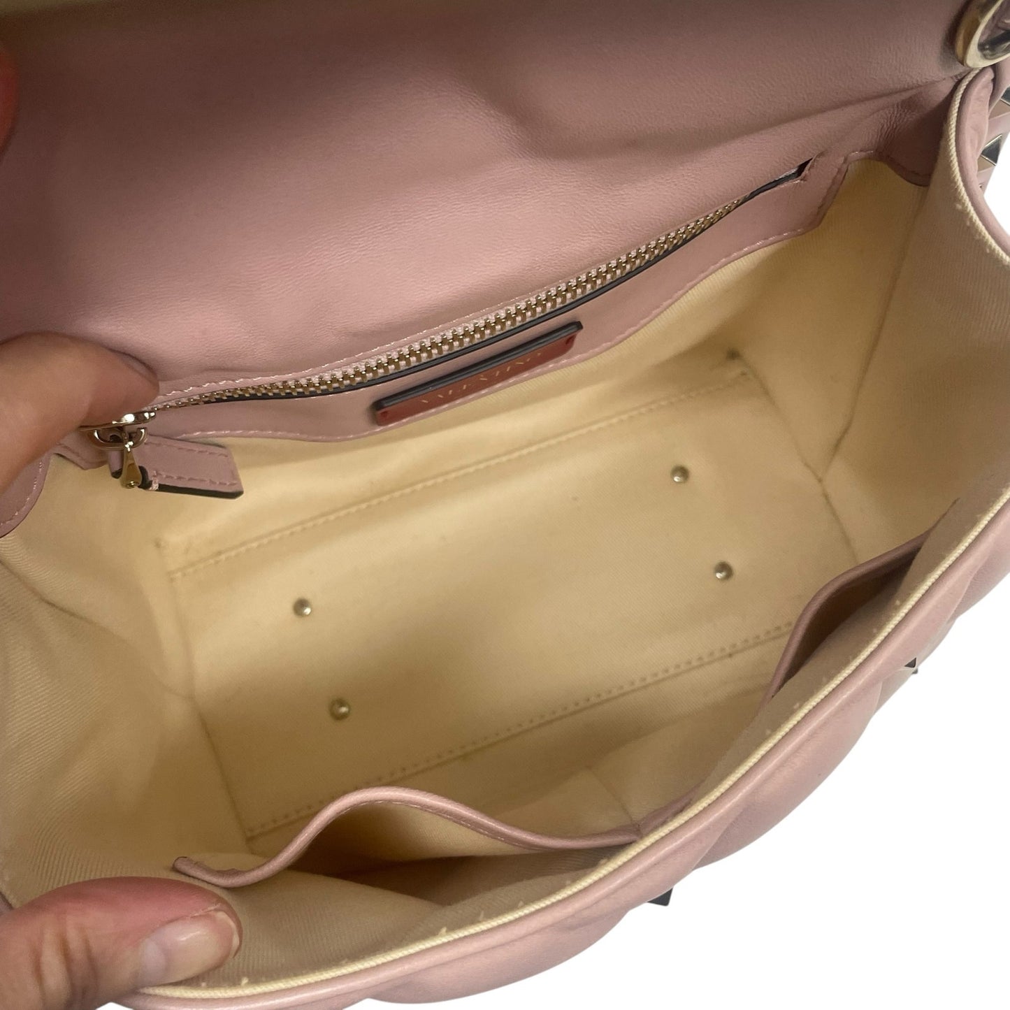 Valentino Garavani Candystud Medium Top Handle Leather Bag Rockstud Pink