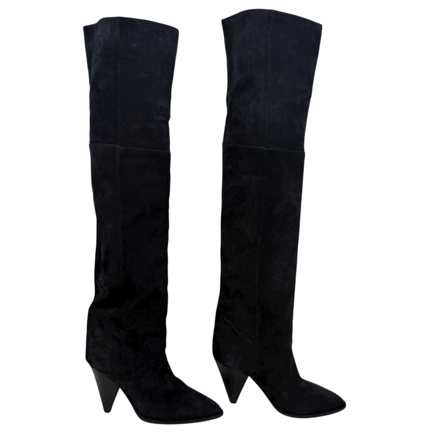 Isabel Marant Riria Suede Slouchy Tall Boots Midnight Blue Size 38