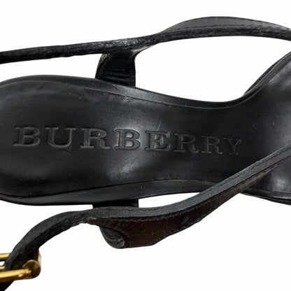 Burberry Nova Check Laleham Leather Wedge Espadrille Sandal Size 36