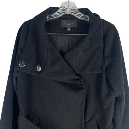 Ann Taylor Funnel Neck Wool Blend Belted Coat Black Size XSP