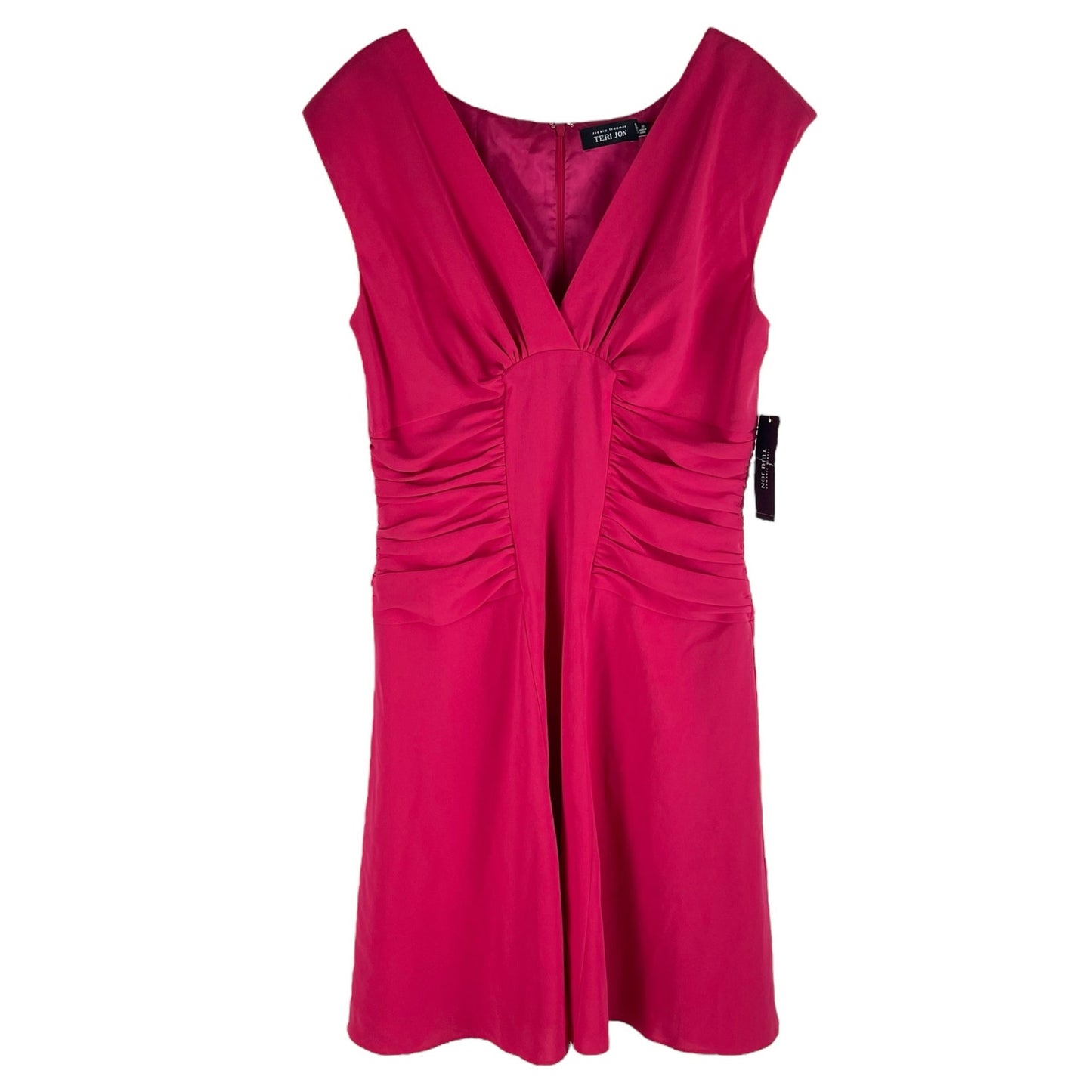 Teri Jon Rickie Freeman  Ruched Mini Cocktail Dress Pink Size 16