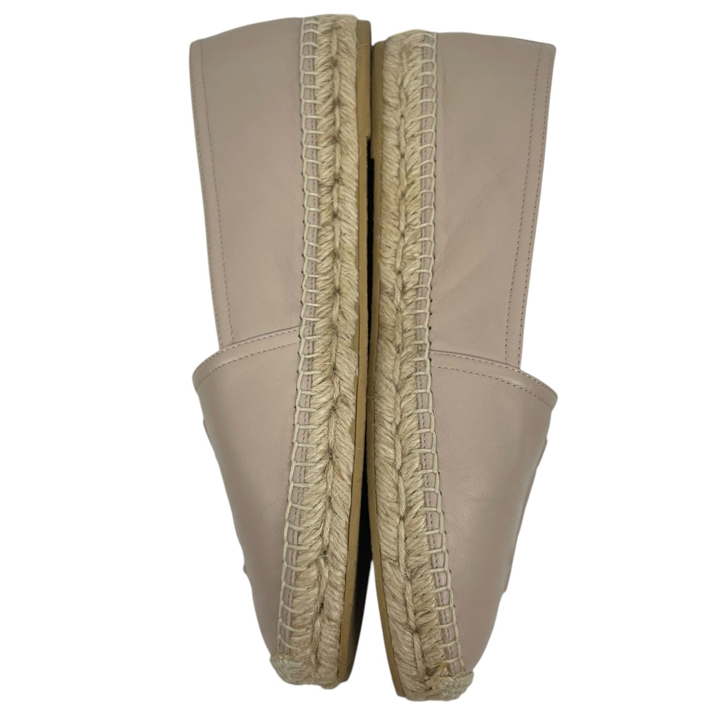 Saint Laurent Logo Monogram Nappa Leather Espadrilles Rose Poudre Size 38