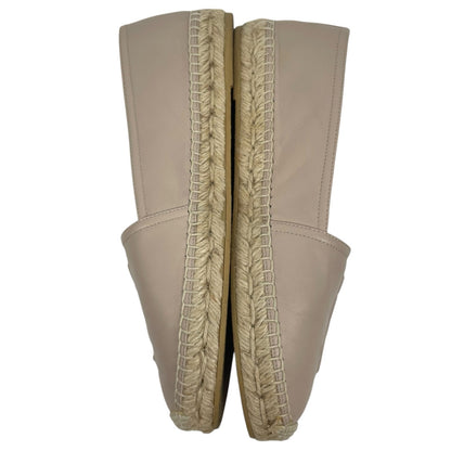 Saint Laurent Logo Monogram Nappa Leather Espadrilles Rose Poudre Size 38