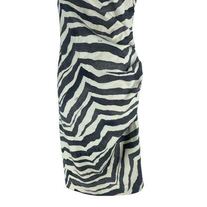 Emilio Pucci Zebra Wool Blend Fitted Dress Knee Length Gray Size 10