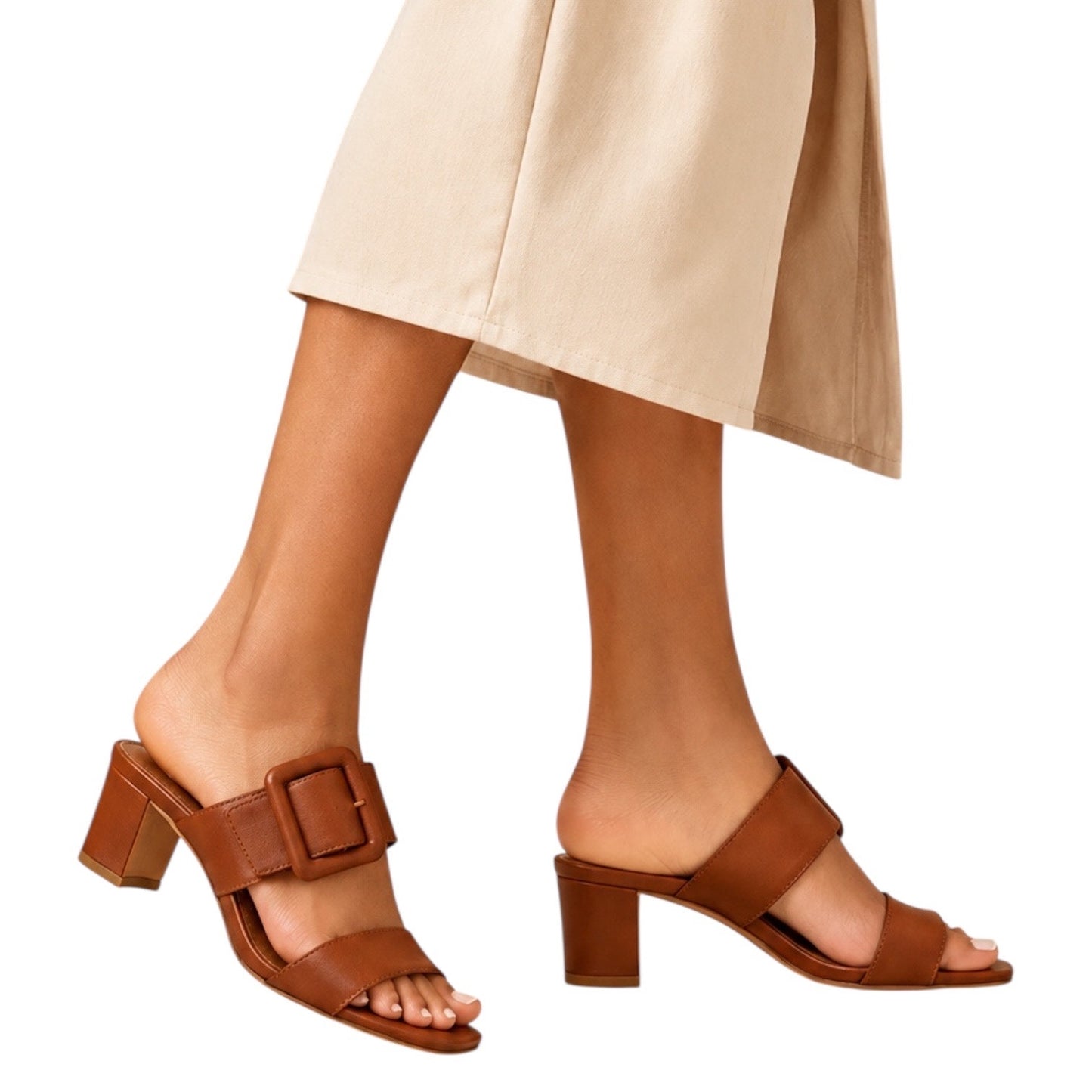 Manolo Blahnik Titubanew Leather Open Toe Mule Sandal Brown Size 37