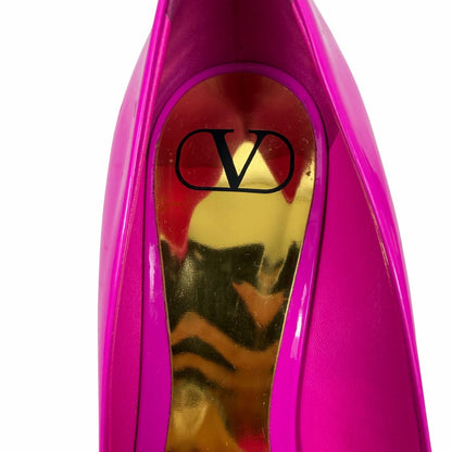 Valentino Garavani One Stud Patent Leather Pump Hot Pink Size 38