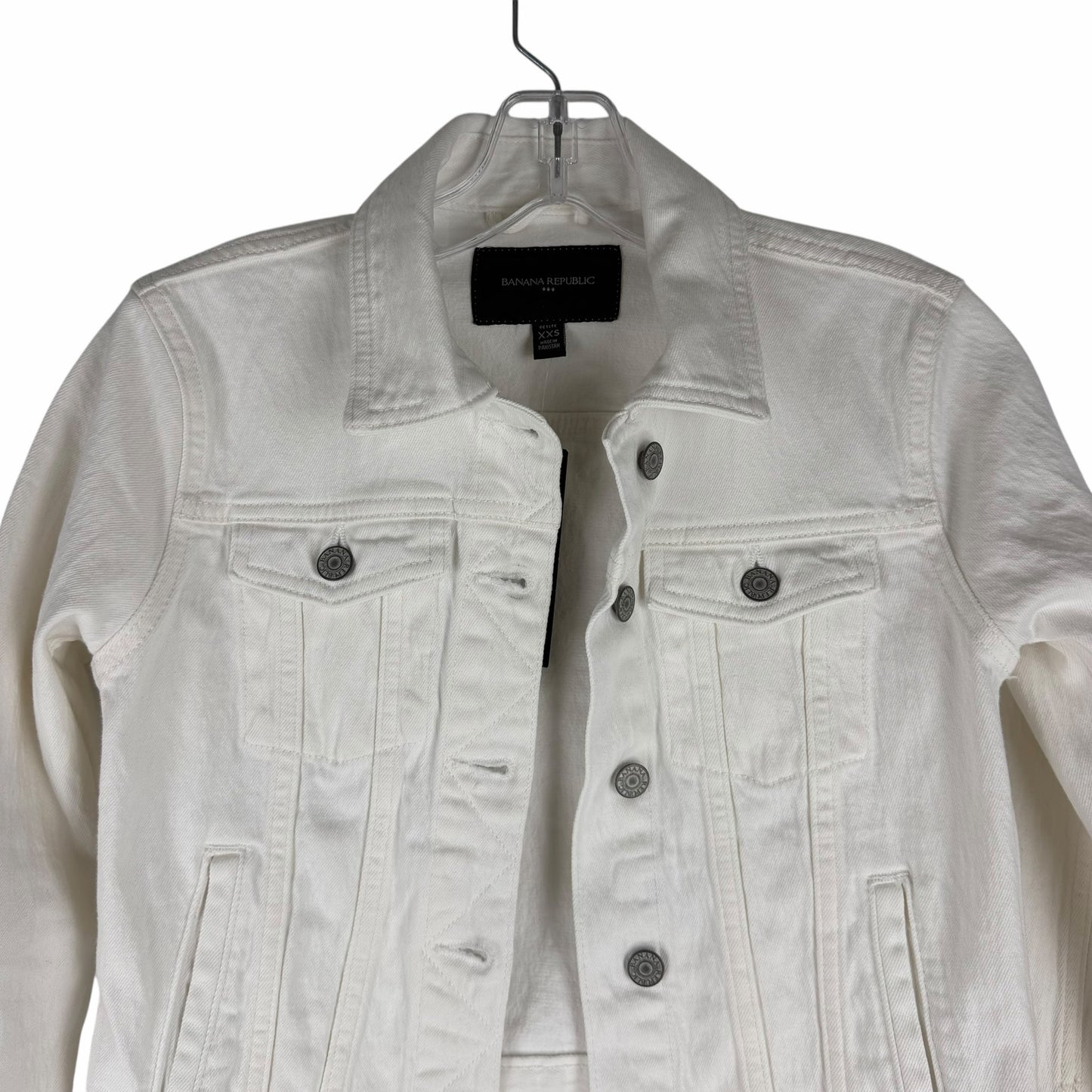 Banana Republic Classic White Denim Jacket Size XXS Petite