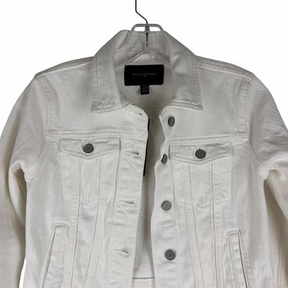 Banana Republic Classic White Denim Jacket Size XXS Petite