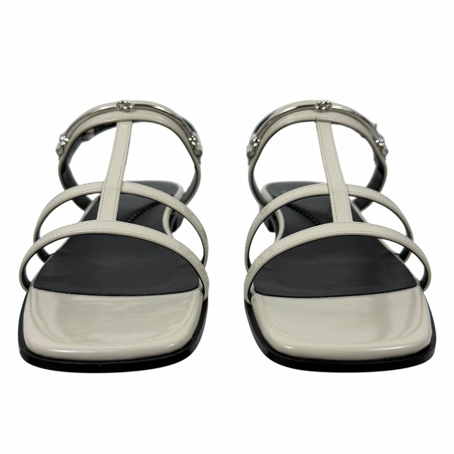 Gucci Divine Horsebit Slingback Flat Sandal Mystic White Size 37.5