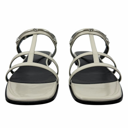 Gucci Divine Horsebit Slingback Flat Sandal Mystic White Size 37.5